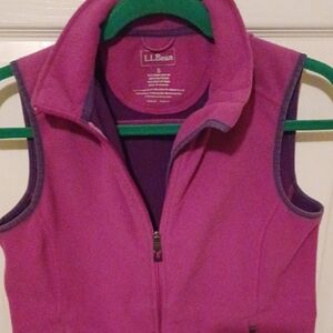 L.L. Bean Kids Magenta Fleece Vest